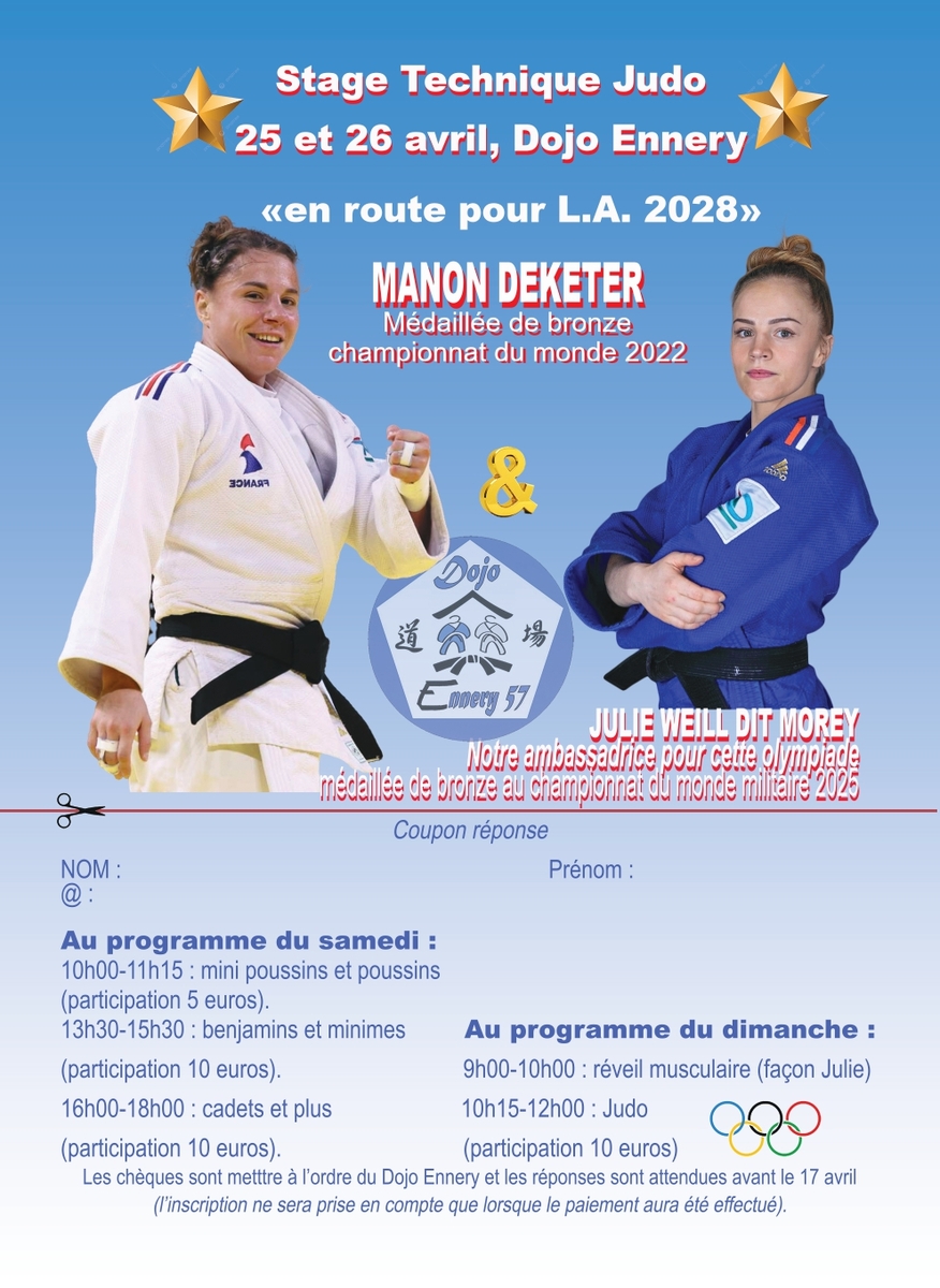 Quel week-end exceptionnel en perspective au dojo d’Ennery !